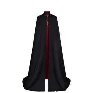 Vampire Count Cosplay Costume with Floor-Length Black and Red Cape