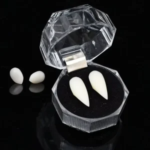 Vampire Fangs False Teeth with Denture Adhesive Halloween Party Props