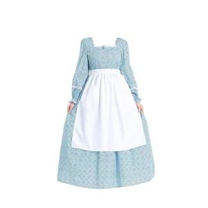 Victorian Long Sleeve Maid Dress Colonial Pioneer Cosplay Costume