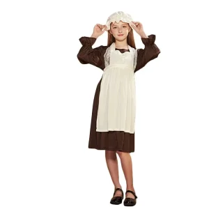 Victorian Maid Costume with Apron for Girls Halloween Dress