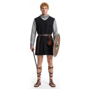 Viking Warrior Costume Adult Unisex Halloween Cosplay Outfit Medieval Renaissance Style Polyester Set for Party Events