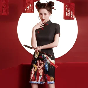 Vintage Chinese Traditional Casual Party Women Qipao Dress Costumes