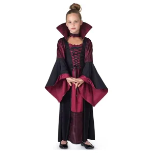Vintage European-Style Children’s Party Performance Dress Flared Sleeve Witch Cosplay Costume