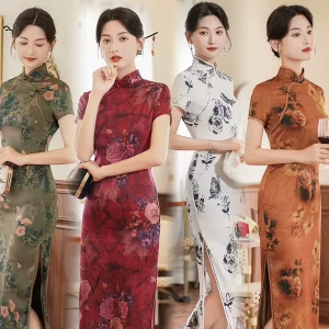 Vintage Qipao Dresses for Women New Fashion Casual Streetwear Woman Clothes Elegant Chinese Style Cheongsam Ethnic Style