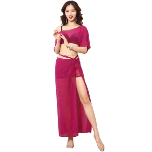 WL-J05 Adult Cabaret Ballet Lyrical Dance Costume Dress Performance Wear Sexy Belly Costumes With Safety Pants Girls Dresses