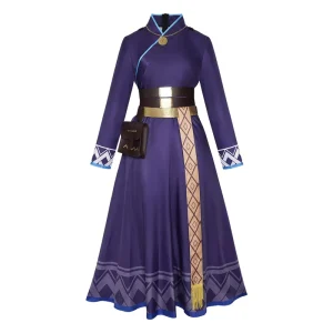 White & Blue Fantasy Style Cosplay Costume Hooded Robe Outfit for Stage Performance