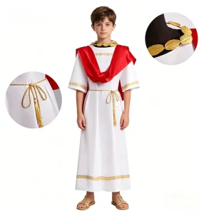 White Egyptian Samurai Little Pharaoh Prince Costume for Boys