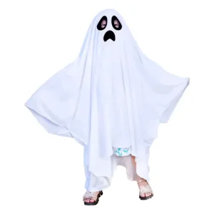 White Kids Halloween Cosplay Costume Children’s Horror Vampire Cloak with for Ghost Face Game Inspired