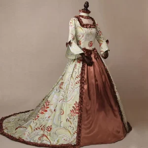 Wholesale18th Century S 5XL Women’s Rococo Ball Gown Long Gothic Victorian Masquerade Theme Anime Set Printed Vintage Dress