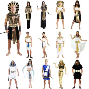Wholesales Party Unisex Ancient Egypt Prince Queen Sexy Exalted Egyptian Pharaoh TV Movie Polyester Costume Halloween Adult