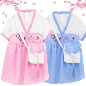 Winter Pet Hanfu Korean Hanbok Traditional Clothing Dog Clothes