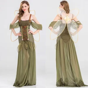 Wizard of Oz Fairy Elf Princess Long Dress Skirt Women Adults Stage Performance Costume