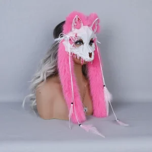 Wolf Mask with Animal Ears for Halloween and Stage Performance