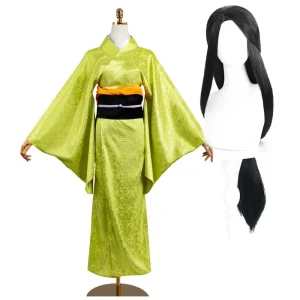 Woman Halloween Suit Anime Cosplay Green Kimono Costume AOKG 002
