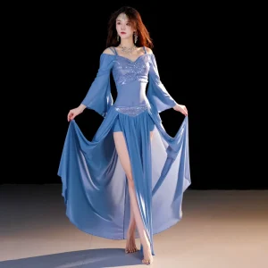Women Belly Dance Skirt Suits Long Sleeve Dancing Costume Set Stage Performance Women’s Sets Performance Wear Belly Dancing