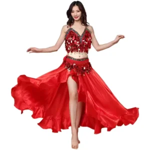 Women Elegant Professional Belly Dance Performance Costume Dresses Adult Handmade for Women Stage & Dancerwear