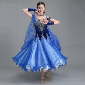Women Girls Dance Performance Competition Wear Standard Ballroom Costume