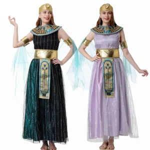 Women Greek Queen Cosplay Costume Ancient Egypt Cleopatra Dress Myth Goddess Carnival Dress