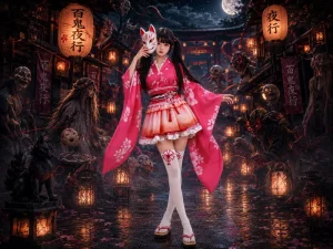 Women Halloween Costume Onmyoji Hyakki Yako Floral Wide Sleeve Robe Dress Anime Cosplay Stage Wear