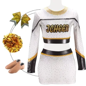 Women High School Cheer Girl Cheerleader Squad Costume Cheerleading Uniform All Star Dancing Uniforms Long Sleeve
