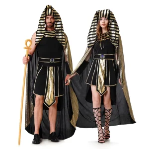Women Men Ancient Egypt Pharaoh Queen Princess Cosplay Costume Set