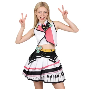 Women Stage Wear Piano Pattern Dress Costume Music Performance Costume