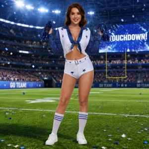 Women Star Cheerleader Football Sports Cosplay Costume XS-3XL