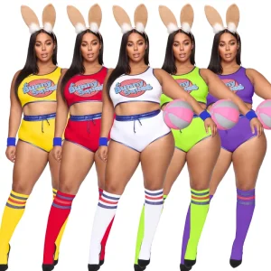 Women Uniform Suit Stage Show Dance Cosplay High School Sleeveless Crop Top Shorts Outfit Cheerleader Costume