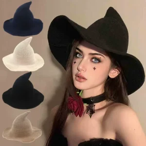 Women Wide Brim Felt Witch Hat Halloween Cosplay Costume Party Hat Custom OEM