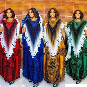 Women’s African Print Traditional Ankara Party Evening Long Maxi Dress