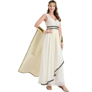 Women’s Ancient Greek Goddess Costume Halloween Party Dress