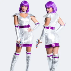 Women’s Astronaut Cosplay Costume Space Uniform Dress for Stage and Halloween