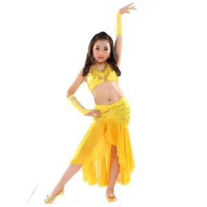 Women’s Belly Dance Costume Set with Skirt for Stage Training & Performance Dresses for School Events & Parties
