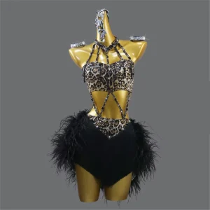 Women’s Black Spandex Tutu & Skirts Latin Dance Dress Competition Performance Clothing Professional Training Dance Costume