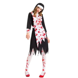 Women’s Bloody Nun Vampire Zombie Halloween Costume