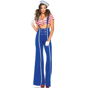 Women’s Blue Nautical Navy Sailor Halloween Cosplay Costume