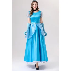Women’s Blue Princess Stage Costume Grimm Fairy Tale Cosplay Dress