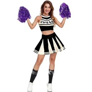 Women’s Cheerleader Costume Uniform for Halloween, Stage Performance, and Cosplay