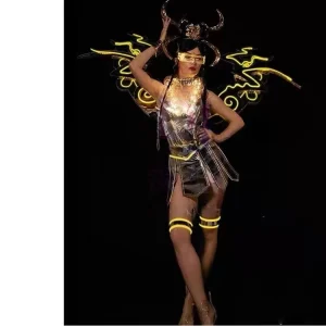 Women’s Chinese Mythological LED Stage Dance Costume Set, 100% Polyester