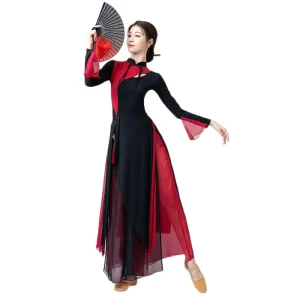 Women’s Chinese Style Qipao Costume for Classical Dance Performance