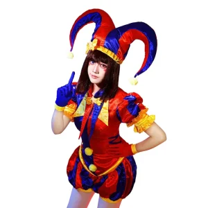 Women’s Clown Girl Cosplay Bodysuit Full Set Carnival Party Stage Performance Costume