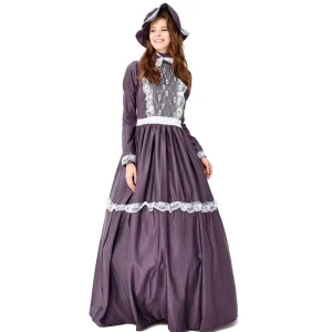 Women’s European Medieval Maid Cosplay Costume Oktoberfest Dress Vintage Long Sleeve