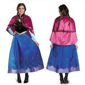 Women’s Fairy Tale Princess Cosplay Dress with Pink Cloak and Embroidery