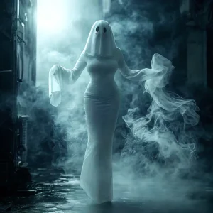 Women’s Ghost Mom Halloween Cosplay Dress for Stage Performance Polyester