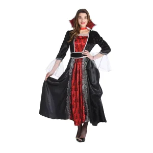 Women’s Gothic Vampire Dress with Bell Sleeves Polyester