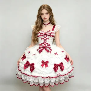 Women’s Gothic Victorian Lolita Princess Dress, Renaissance Velvet Cosplay Costume