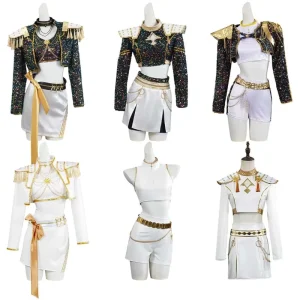 Women’s Idol Stage Costume Sequin Epaulet Dance Outfit for Girl Group Jazz Performance