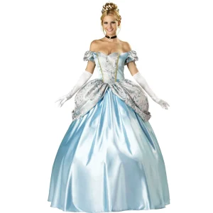 Women’s Medieval European Court Blue Sissi Princess Dress Halloween Costume