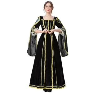 Women’s Medieval Princess Dress Polyester Cosplay Costume for Adults