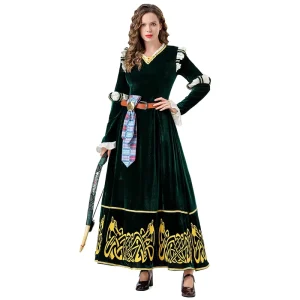Women’s Medieval Renaissance Costume Dress Long Sleeve Polyester